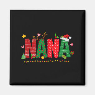 Nana Claus Weihnachtslicht-Pyjama-Familien-Matchin Magnet