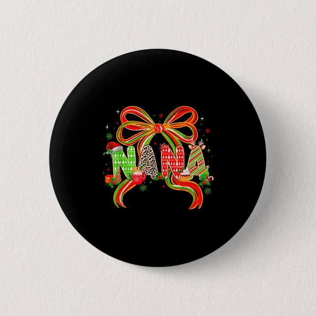 Nana Coquette Bow Christmas Pajamas Xmas Tree Coco Button (Vorderseite)