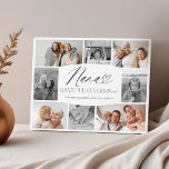 Nana Dankbar für jeden Moment FotoCollage Fotoplatte<br><div class="desc">Nehmen Sie wertvolle Erinnerungen ein und ehren Sie Ihre unglaubliche Nana mit unserer personalisierten "Dankbarkeit für jeden Augenblick" Foto Collage Nana Plakette. Passen Sie diese atemberaubende Foto-Plakette mit 8 Ihrer Lieblings-Fotos an, 4 in Vollfarbe und 4 in zeitloser Schwarz-Weiß-Darstellung. Die Features "Nana" Herzskripttyp und "Dankbar für jeden Augenblick" werden in...</div>
