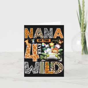 Nana der vier wilden Safari-Dschungel 4. Geburtsta Karte