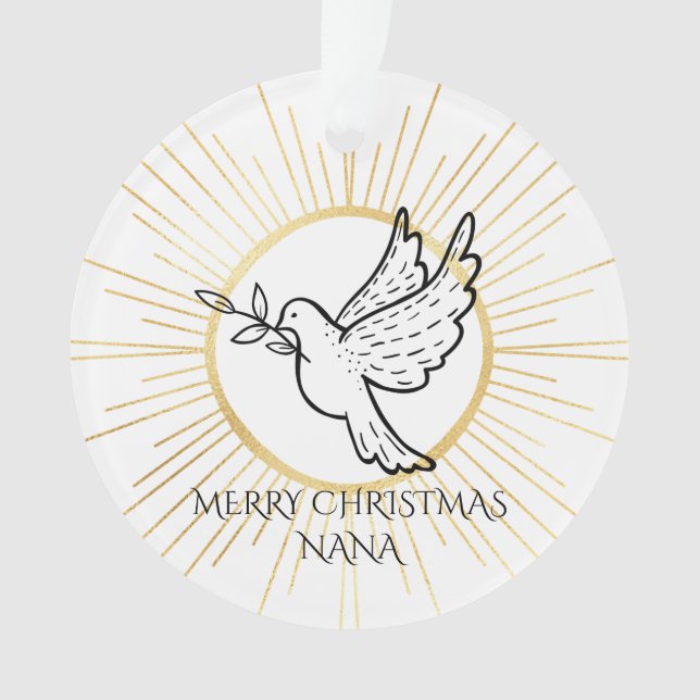 Nana Dove avec Olive Branch Gold White Christmas (devant)