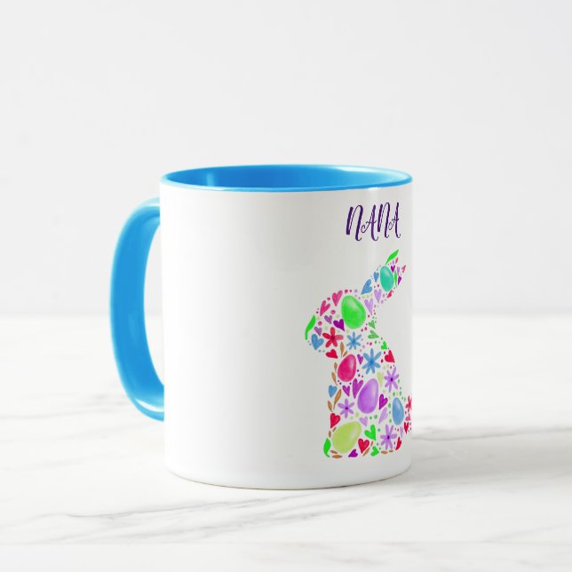 "NANA" EASTER EGG RABBIT IN PASTELLFARBEN TASSE (Vorderseite Links)