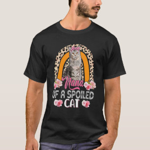 Nana einer verwöhnten Katze Süße Blumen Leopard Re T-Shirt