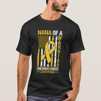 Nana eines Warrior Children Cancer Awareness Flag T-Shirt