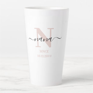 Nana Elegant Script Monogram Blush Pink Milchtasse