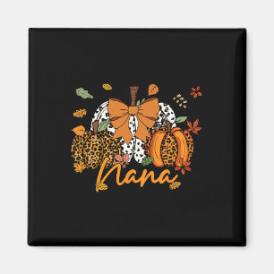 Nana Erntedank Leopard Pumpkin Coquette Bow Mama Magnet
