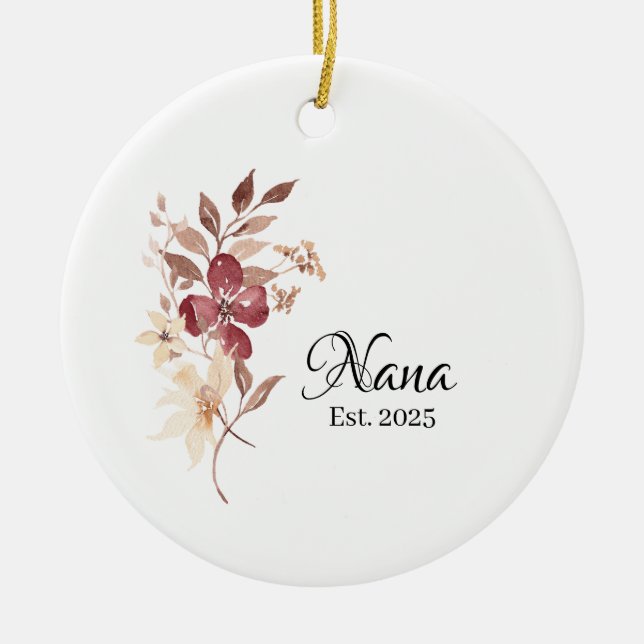 Nana Est. Jahr – Neuer Oma-Meilenstein Keramik Ornament (Vorne)