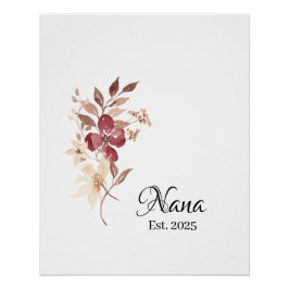 Nana Est. Year – New Grandma Milestone Poster
