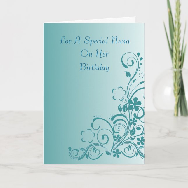 Nana Floral Birthday Card Karte (Vorderseite)