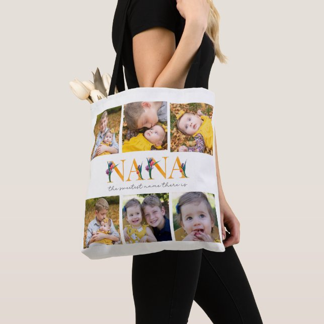 Nana Floral Custom Photo Tulips Sac fourre-tout co (De près)
