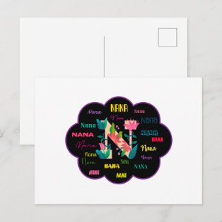 Nana Floral Flower Name Initial Postkarte