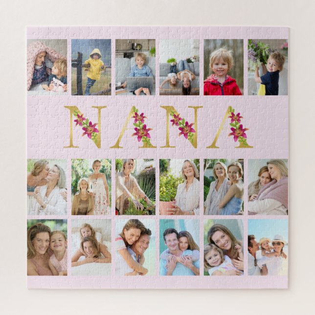 Nana Floral Gold Buchstaben 18 Vertikale FotoColla (Vertikal)