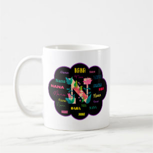 Nana Florales Blumen Namensinitiale Kaffeetasse