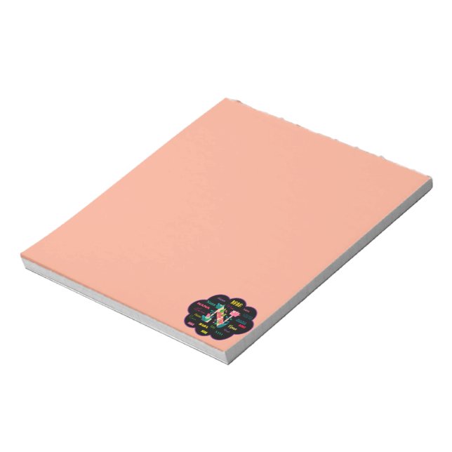 Nana Florales Blumenname Initial Notizblock (Rotiert)
