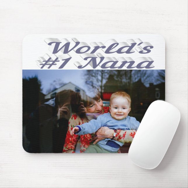 Nana-Foto-Grautext Mousepad (Mit Mouse)