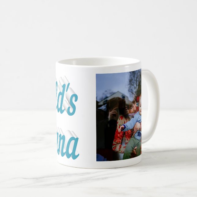 Nana Foto Himmelsblau Text Kaffee Tasse (VorderseiteRechts)