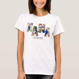 NANA Foto Letter Collage Cutout Großkinder Name T-Shirt