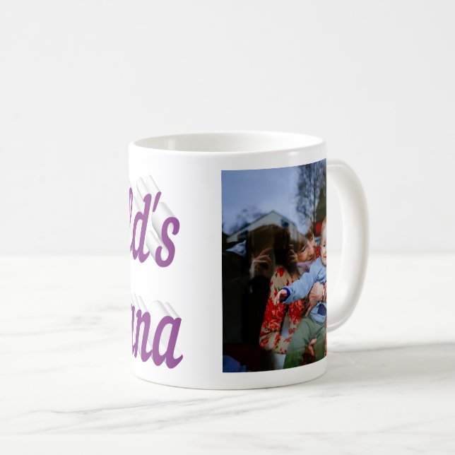 Nana Foto lila Text Kaffee Tasse (VorderseiteRechts)
