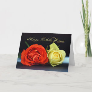 Nana Geburtstagskarte mit Orangen- und Creme-Rose Karte
