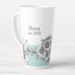 Nana gegr. Jahr handgemalte Sonnenblume Türkis Milchtasse