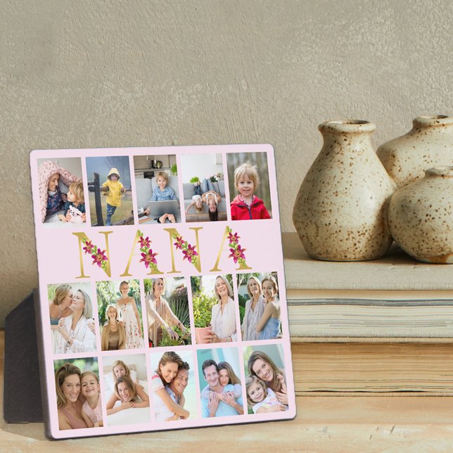 Nana Gold Buchstaben 15 Vertikale FotoCollage Rosa Fotoplatte (Von Creator hochgeladen)