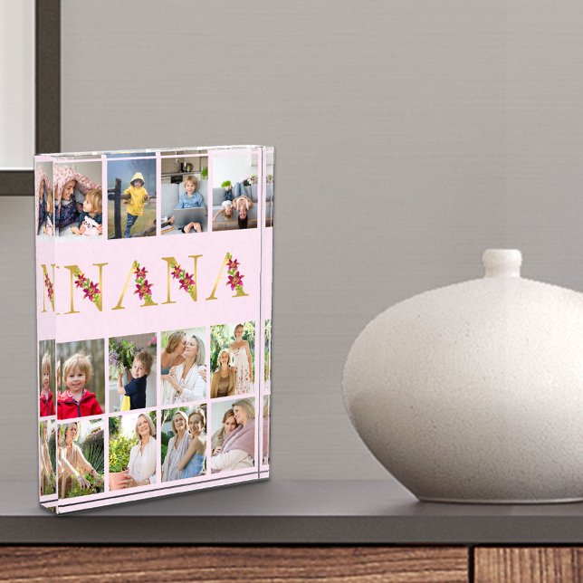 Nana Gold Floral Letters 12 Vertikale Foto Collage (Von Creator hochgeladen)