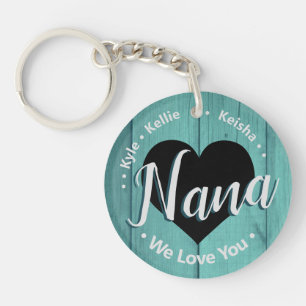 Nana Grand kids Nom personnalisé We Love You Keyc