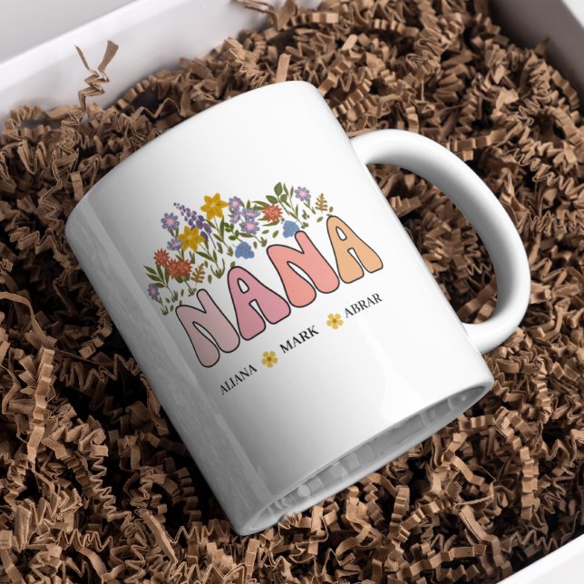 NANA Grand-mère mignonne Mug de fleurs de petit-en (Créateur téléchargé)