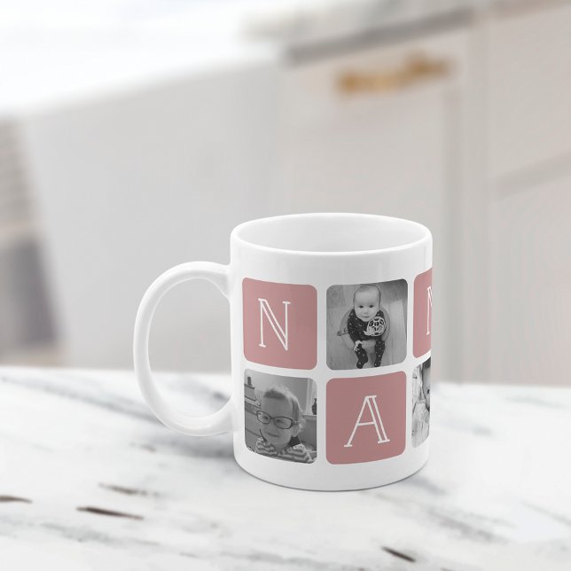 NANA Grand-mère Photo Collage Mug | ROSE (Créateur téléchargé)