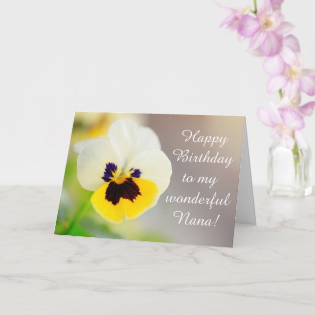 Nana, Großmutter Pansy Geburtstag Karte (Orchidee)