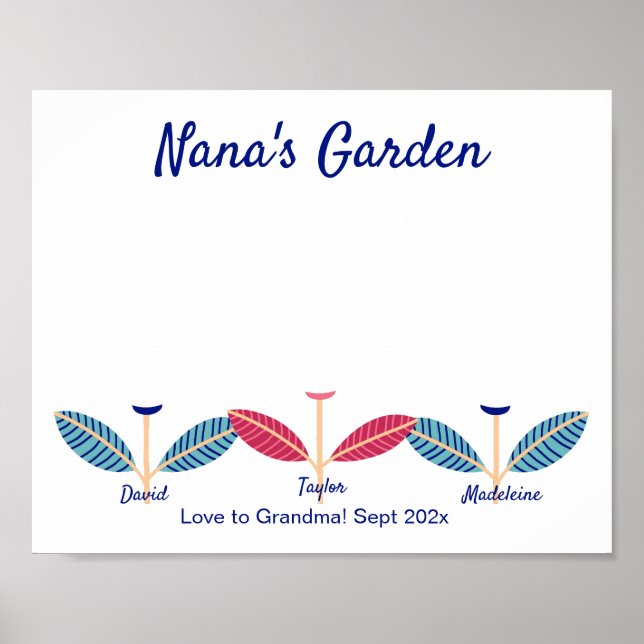Nana Handprint Footprint DIY Art Template Poster (Vorne)