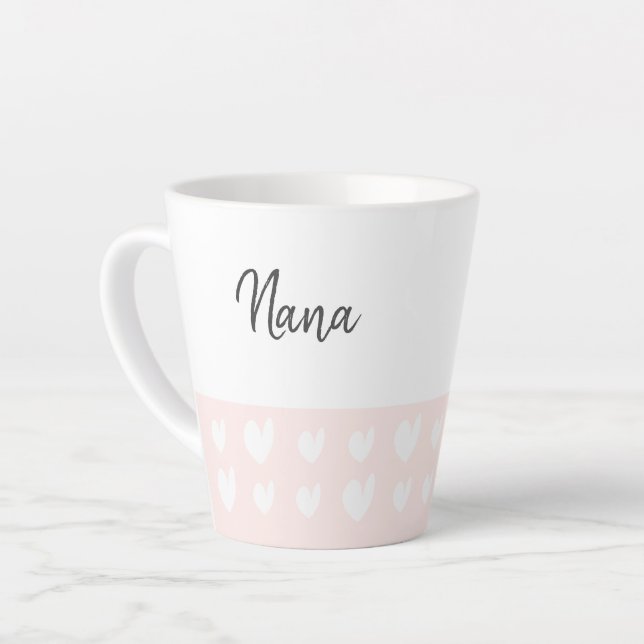 Nana Heart Champagne Pink Latte Tasse (Linke Ecke)