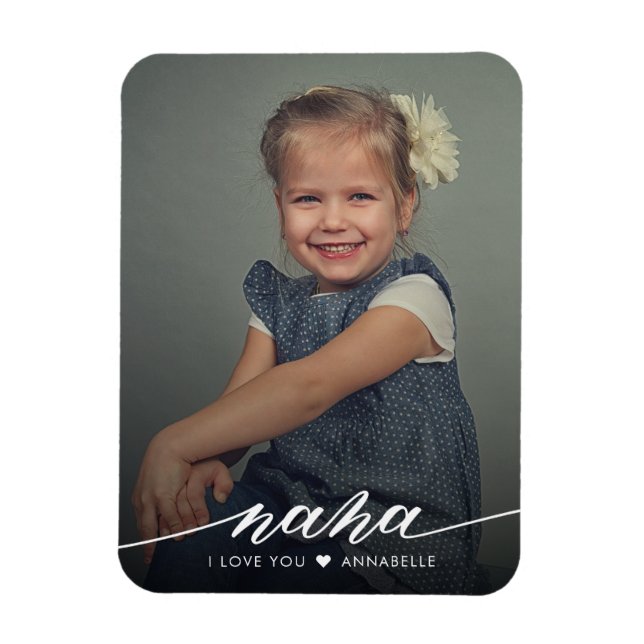 Nana I Liebe You Elegantes Foto Magnet (Vertikal)