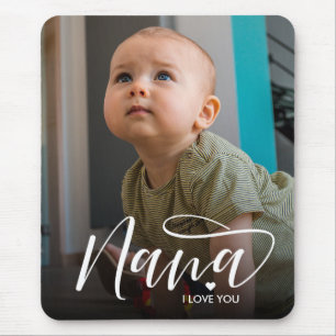 Nana I Liebe You Typografy Foto Mousepad