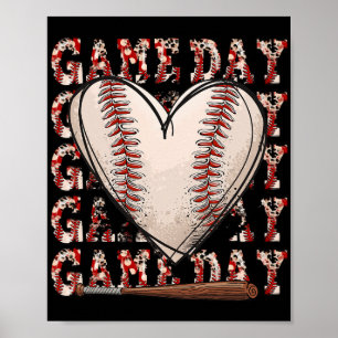 Nana Leopard Game Day Baseball Lover Mütter Day Poster
