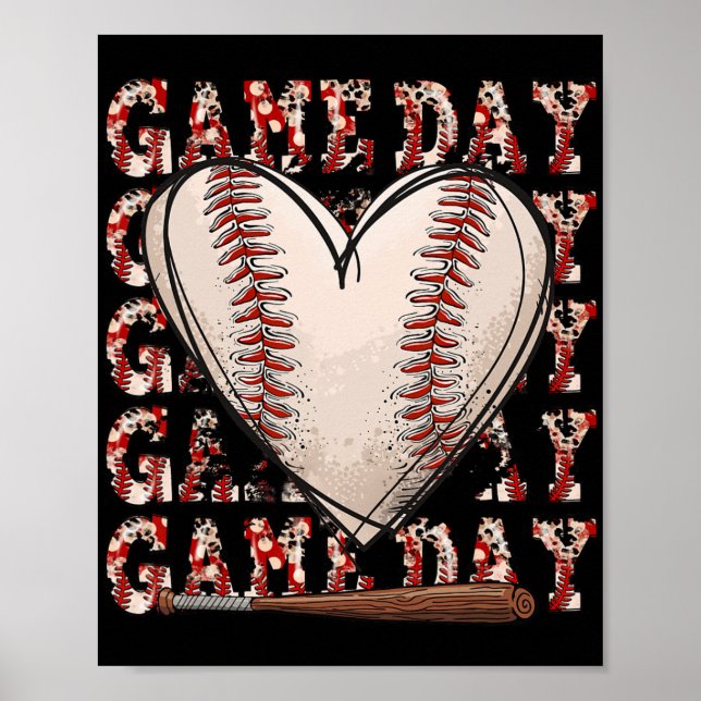 Nana Leopard Game Day Baseball Lover Mütter Day Poster (Vorne)
