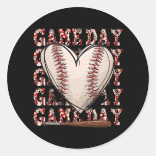 Nana Leopard Game Day Baseball Lover Mütter Day Runder Aufkleber