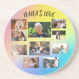 Nana Liebe 10 Foto Modernes Rosa Blau Gelb Getränkeuntersetzer