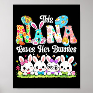 Nana liebt Osterhasen Gruppe Hasen Fliege Poster