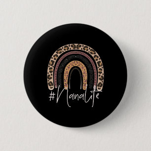 Nana Life Oma Cheetah Leopard Frauen Weihnachten Button