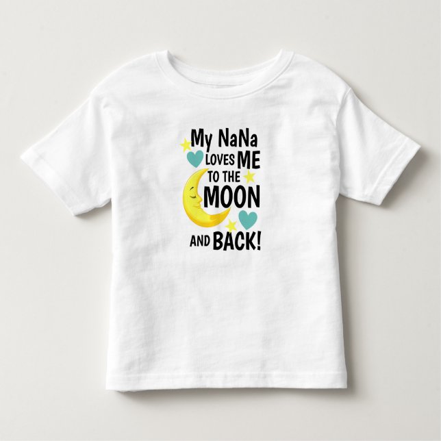 NaNa m'aime à la lune et au dos T-shirt bébé (Devant)