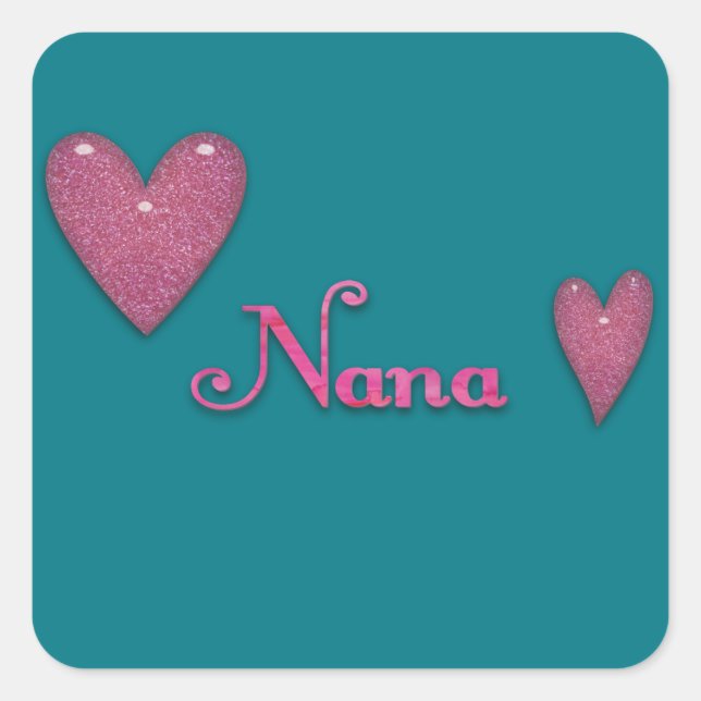 Nana mit Herz Quadratischer Aufkleber (Vorderseite)