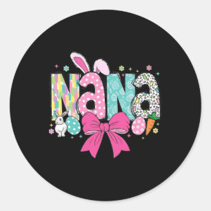 Nana Oaster Coquette Bow Happy Oaster Bunny Rabbit Runder Aufkleber