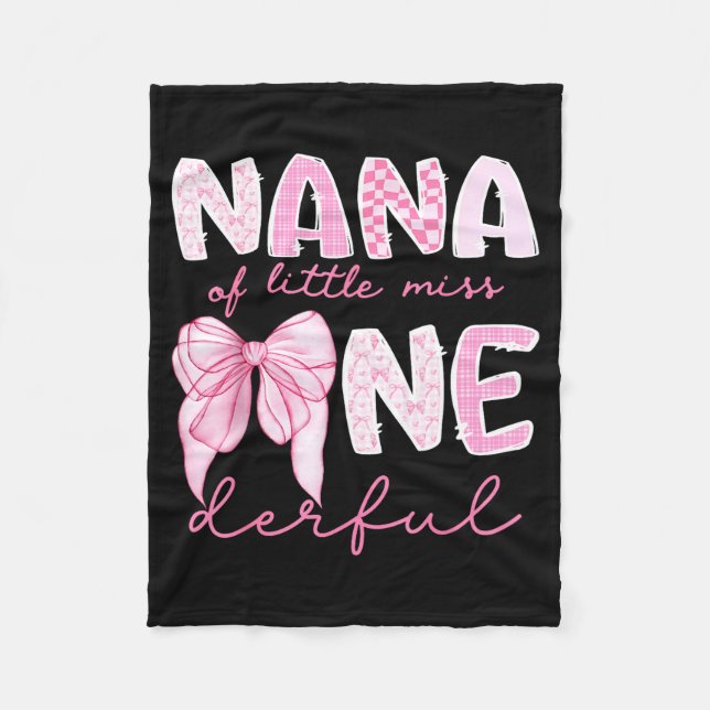Nana Of Little Miss Onederful First Birthday Girl  Fleecedecke (Vorderseite)
