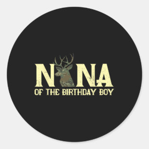 Nana of the Birthday Boy Deer Hunter Camouflage Fl Runder Aufkleber