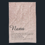 Nana Oma Granny Definition Rose Gold Glitzer Geschirrtuch<br><div class="desc">Personalisieren Sie für Ihre spezielle Oma,  Großmutter,  Granny,  Nan,  Nanny oder Abuela,  um ein einzigartiges Geschenk für Geburtstage,  Weihnachten,  Muttertag oder jeden Tag,  den Sie gewollt,  um zu zeigen,  wie viel sie zu Ihnen bedeutet. Eine perfekte Art,  ihr zu zeigen,  wie phantastisch sie jeden Tag ist. von Thisisnotme© entwickelt</div>