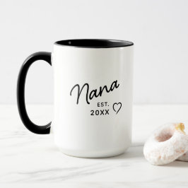 Nana Oma Reveal Est. Jahr Minimalistisch Tasse