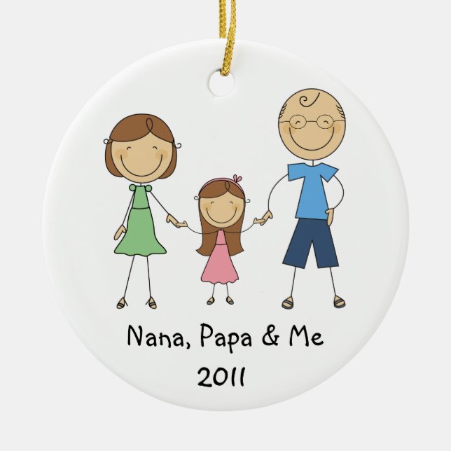 Nana-Papa und ich Verzierung Keramikornament (Vorne)