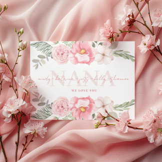 Nana Personalisiert Floral Grußkarte Dankeskarte