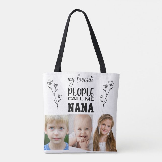 NANA PERSONALISIERT FOTO TOTE BAG FÜR GRANDMOTHER TASCHE (Rückseite)
